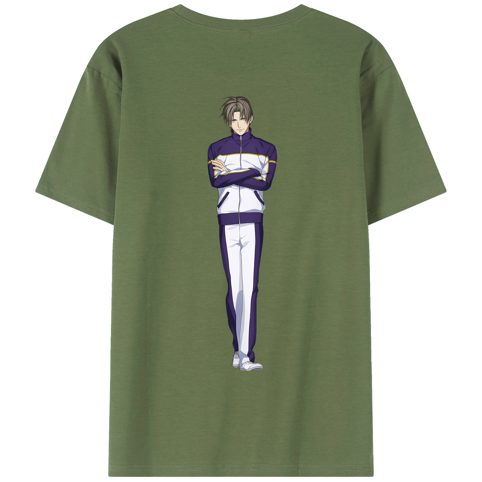 （画像用） 刀剣乱舞 Touken Ranbu 綿100％ メンズ半袖Tシャツ（バックプリント） 通気性